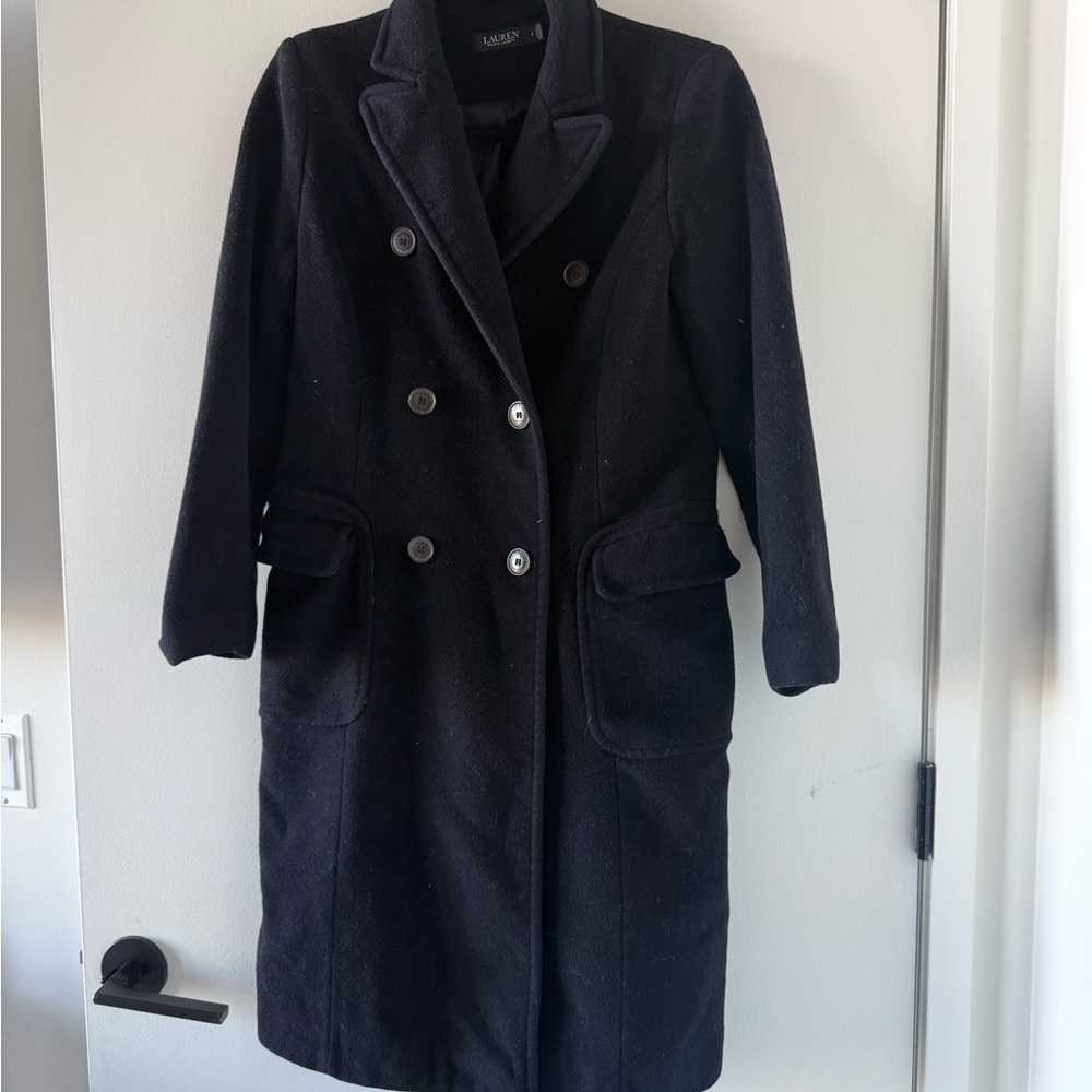 Ralph Lauren Black Double-Breasted Trench Coat